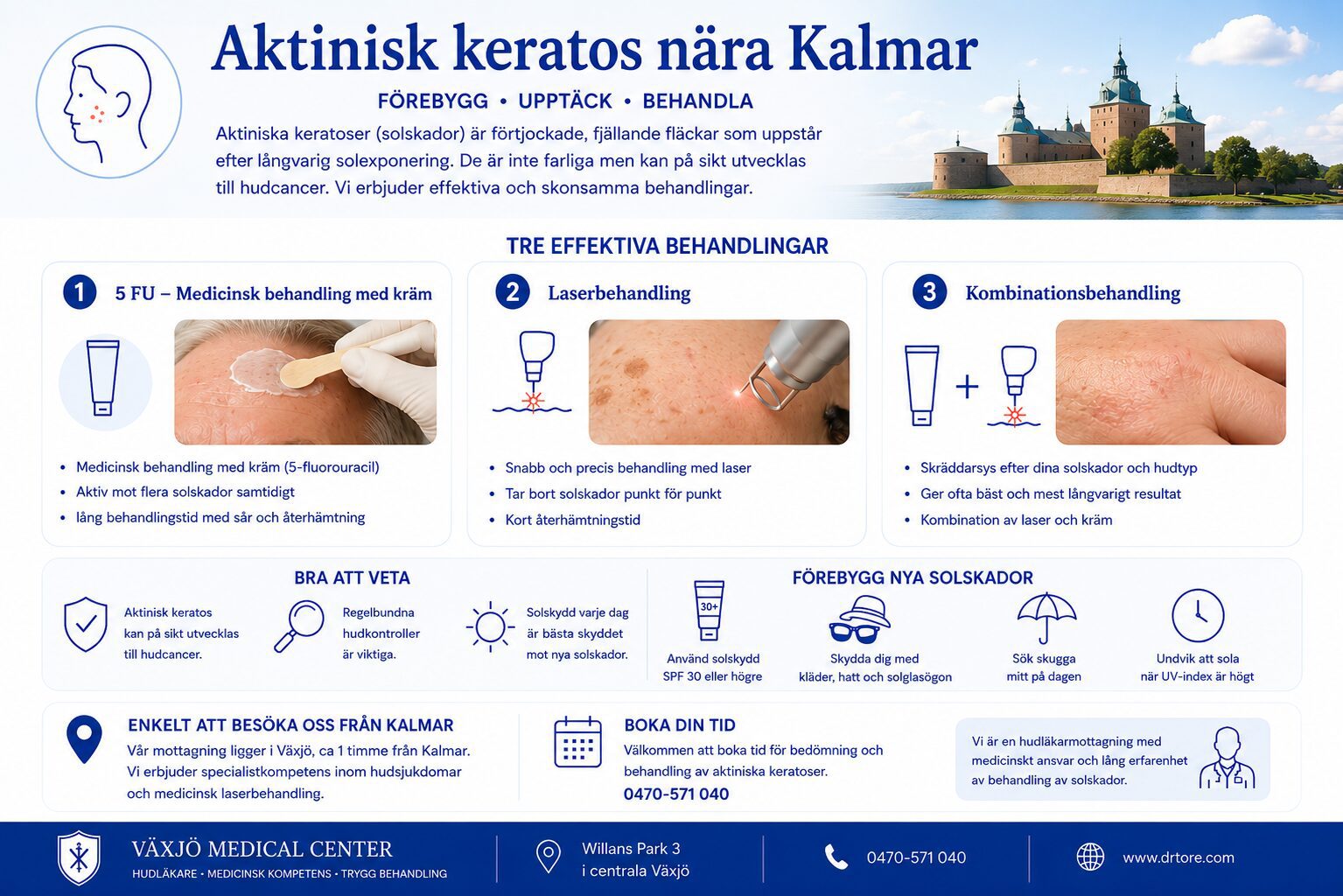 Aktiniska keratoser – symtom, riskfaktorer och behandling hos hudläkare nära Kalmar.