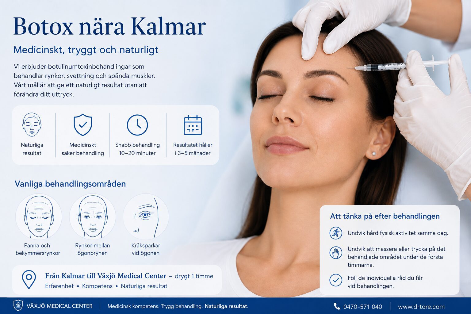 Botox nära Kalmar – medicinsk behandling hos hudläkare i Växjö